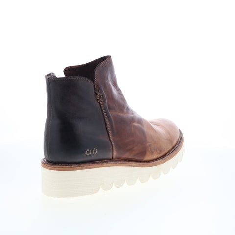 Bed Stu Lydyi F395501 Womens Brown Leather Zipper Ankle & Booties Boots