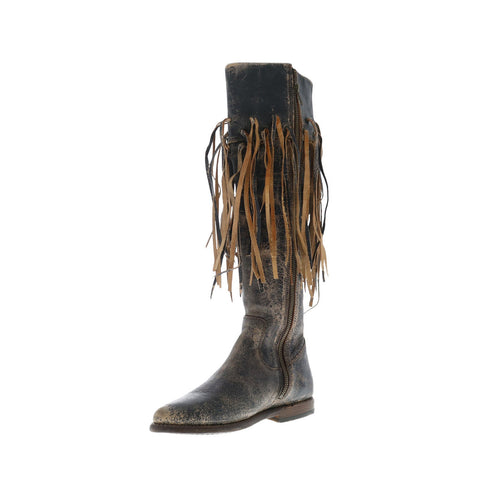 Bed Stu Hoplia F397001 Womens Black Leather Zipper Knee High Boots