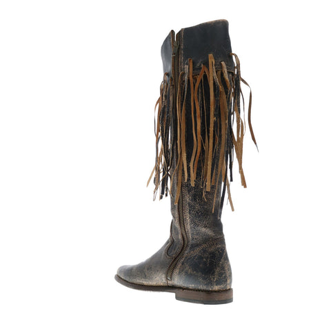 Bed Stu Hoplia F397001 Womens Black Leather Zipper Knee High Boots