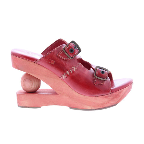 Bed Stu Desiree F399007 Womens Pink Leather Hook & Loop Wedges Sandals Shoes