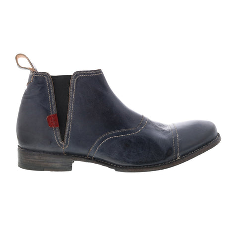 Bed Stu Prato II F461513 Mens Blue Leather Slip On Chelsea Boots