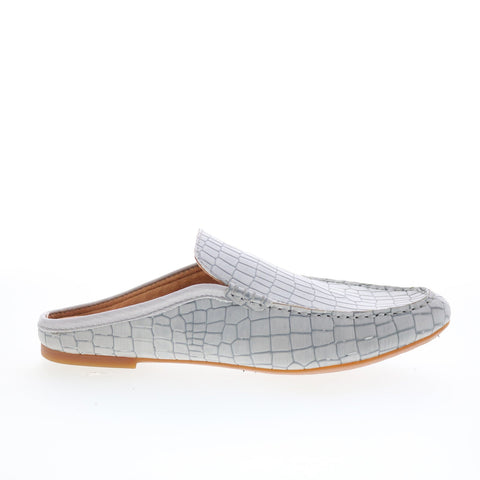 Born Capricorn F57722 Womens Gray Leather Slip On Mule Flats Shoes