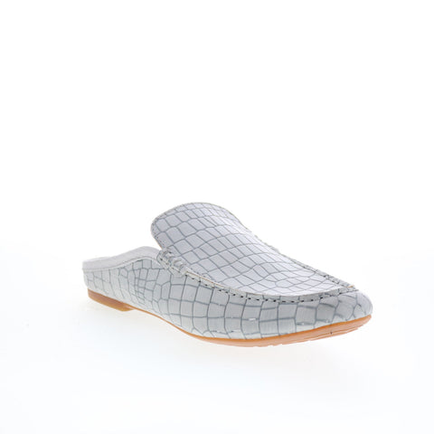 Born Capricorn F57722 Womens Gray Leather Slip On Mule Flats Shoes