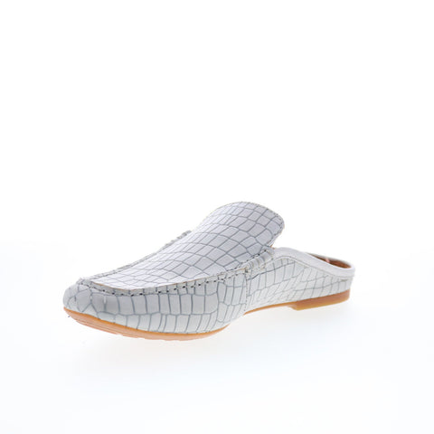 Born Capricorn F57722 Womens Gray Leather Slip On Mule Flats Shoes