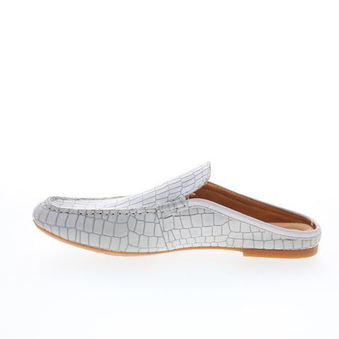 Born Capricorn F57722 Womens Gray Leather Slip On Mule Flats Shoes