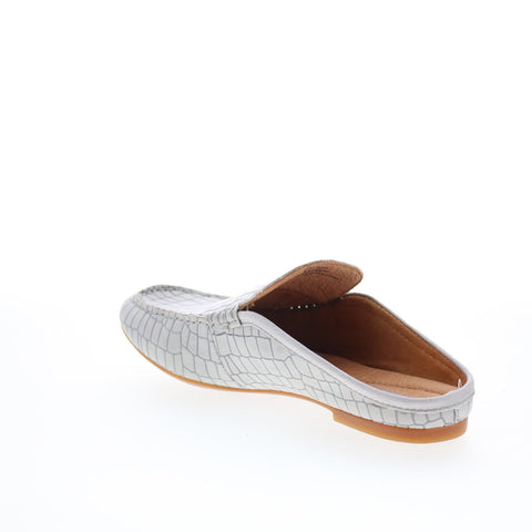Born Capricorn F57722 Womens Gray Leather Slip On Mule Flats Shoes