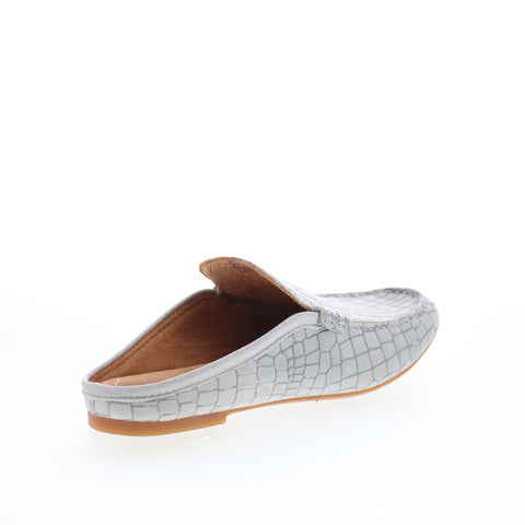 Born Capricorn F57722 Womens Gray Leather Slip On Mule Flats Shoes