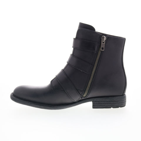 Born Nivine F70803 Womens Black Leather Zipper Ankle & Booties Boots