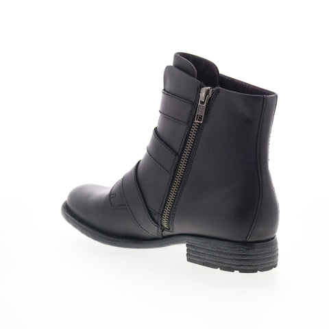 Born Nivine F70803 Womens Black Leather Zipper Ankle & Booties Boots