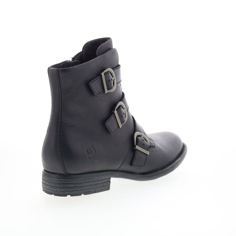 Born Nivine F70803 Womens Black Leather Zipper Ankle & Booties Boots