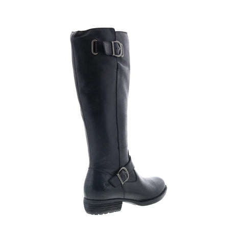 Born Turne F71203 Womens Black Leather Zipper Knee High Boots