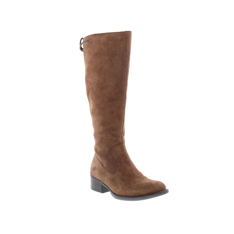 Born Cotton F75457 Womens Brown Suede Zipper Knee High Boots