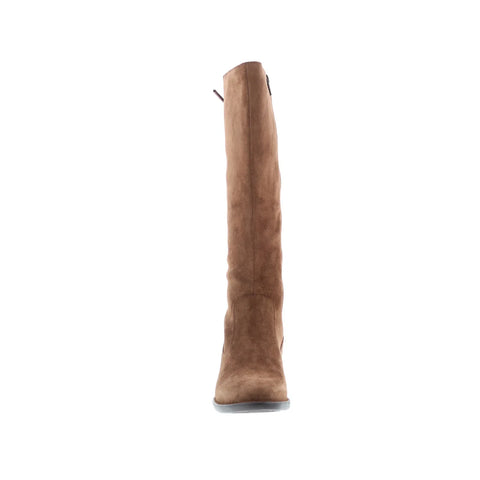 Born Cotton F75457 Womens Brown Suede Zipper Knee High Boots