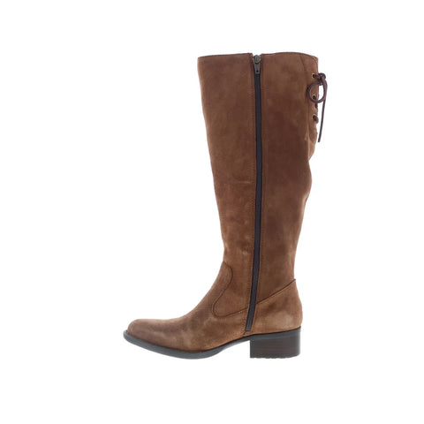Born Cotton F75457 Womens Brown Suede Zipper Knee High Boots