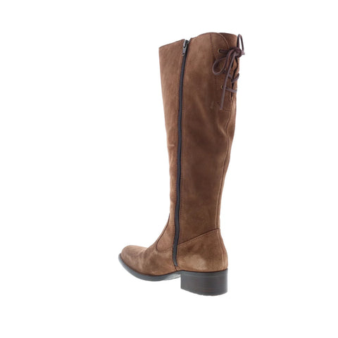 Born Cotton F75457 Womens Brown Suede Zipper Knee High Boots