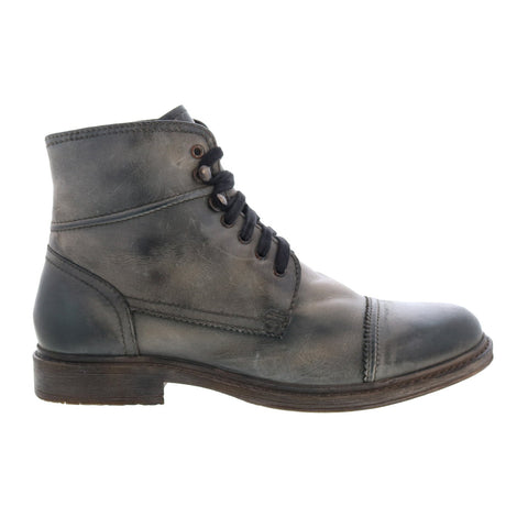 Roan by Bed Stu Trey F804024 Mens Gray Leather Lace Up Casual Dress Boots