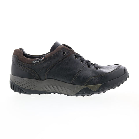 Mephisto Fabiano Mens Black Leather Lace Up Lifestyle Sneakers Shoes