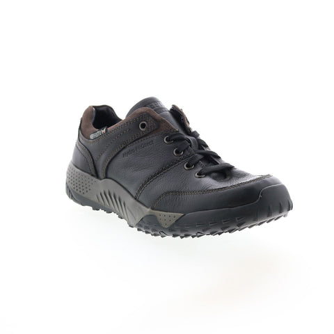 Mephisto Fabiano Mens Black Leather Lace Up Lifestyle Sneakers Shoes