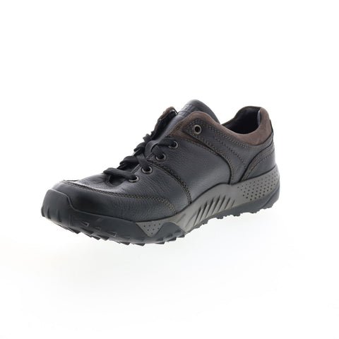 Mephisto Fabiano Mens Black Leather Lace Up Lifestyle Sneakers Shoes