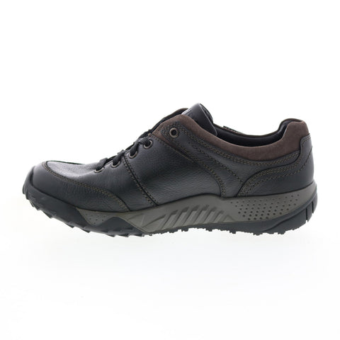 Mephisto Fabiano Mens Black Leather Lace Up Lifestyle Sneakers Shoes
