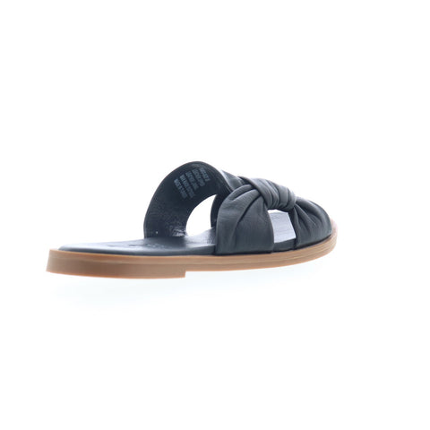 Miz Mooz Fabio Womens Black Leather Slip On Slides Sandals Shoes