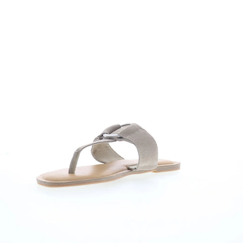 Minnetonka Fairlea 5915263 Womens Gray Suede Slip On Flip-Flops Sandals Shoes