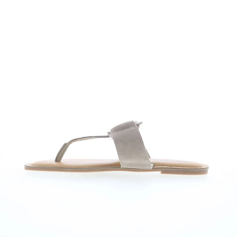 Minnetonka Fairlea 5915263 Womens Gray Suede Slip On Flip-Flops Sandals Shoes