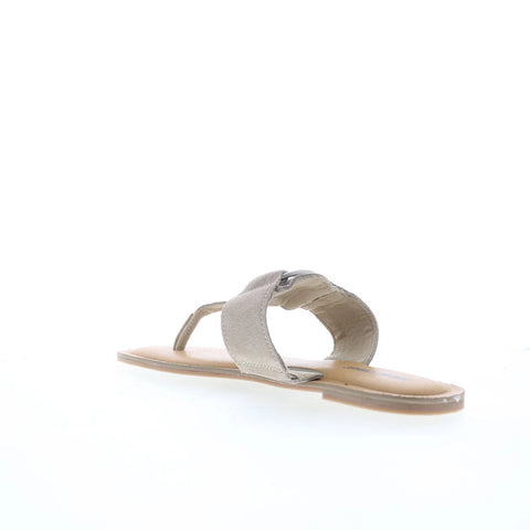 Minnetonka Fairlea 5915263 Womens Gray Suede Slip On Flip-Flops Sandals Shoes