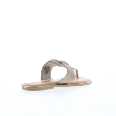 Minnetonka Fairlea 5915263 Womens Gray Suede Slip On Flip-Flops Sandals Shoes