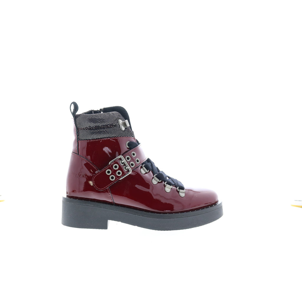 Bos. & Co. Fairy Womens Burgundy Leather Lace Up Casual Dress Boots