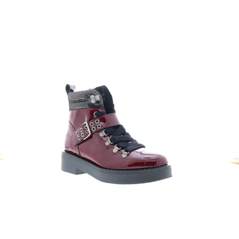 Bos. & Co. Fairy Womens Burgundy Leather Lace Up Casual Dress Boots