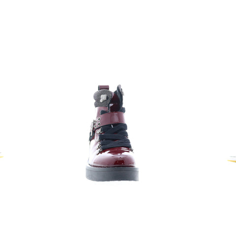 Bos. & Co. Fairy Womens Burgundy Leather Lace Up Casual Dress Boots