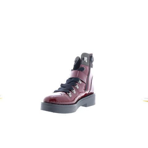 Bos. & Co. Fairy Womens Burgundy Leather Lace Up Casual Dress Boots