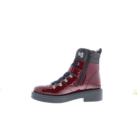 Bos. & Co. Fairy Womens Burgundy Leather Lace Up Casual Dress Boots