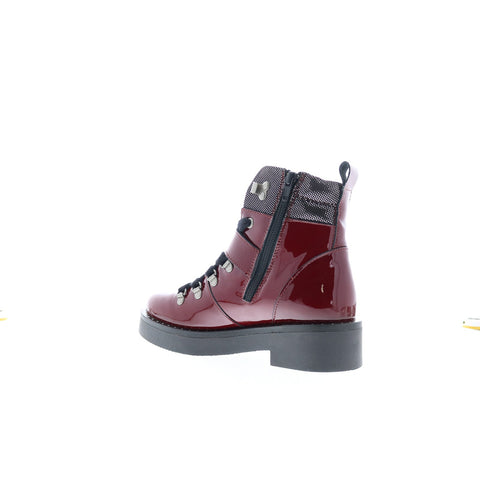 Bos. & Co. Fairy Womens Burgundy Leather Lace Up Casual Dress Boots