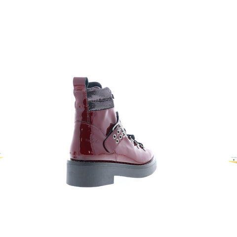 Bos. & Co. Fairy Womens Burgundy Leather Lace Up Casual Dress Boots