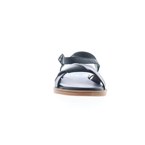 Miz Mooz Fallyn Womens Black Leather Hook & Loop Strap Sandals Shoes