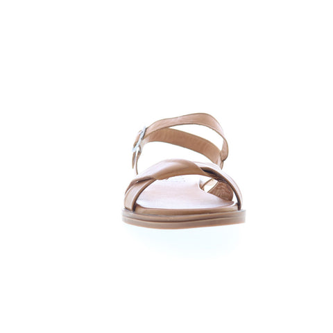 Miz Mooz Fallyn Womens Brown Leather Hook & Loop Strap Sandals Shoes