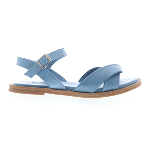 Miz Mooz Fallyn Womens Blue Leather Hook & Loop Strap Sandals Shoes