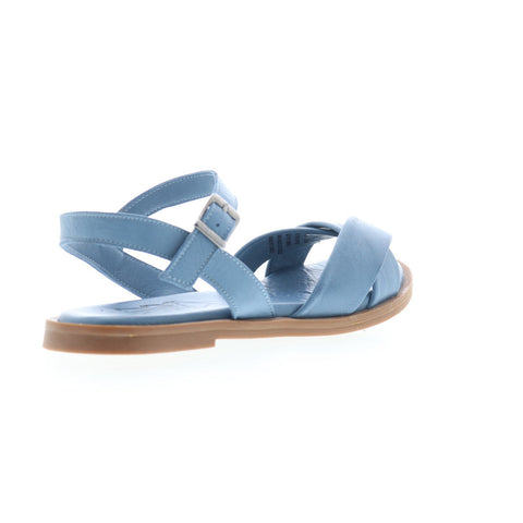 Miz Mooz Fallyn Womens Blue Leather Hook & Loop Strap Sandals Shoes