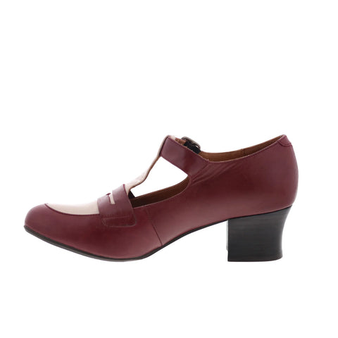 Miz Mooz Fancie Womens Red Leather Hook & Loop Strap Heels Shoes