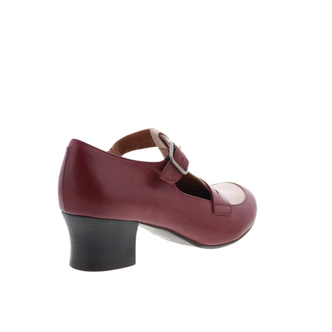 Miz Mooz Fancie Womens Red Leather Hook & Loop Strap Heels Shoes