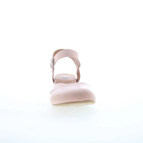 Miz Mooz Farah Womens Pink Leather Hook & Loop Heeled Sandals Shoes