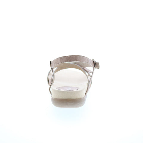 David Tate Farah Womens Beige Narrow Leather Hook & Loop Strap Sandals Shoes