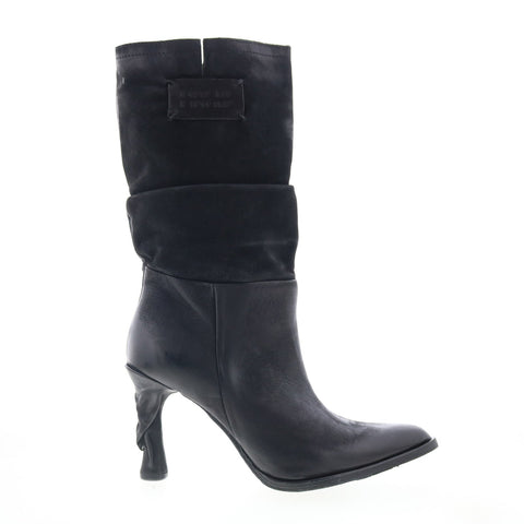 A.S. 98 Faron Womens Black Leather Zipper Casual Dress Boots