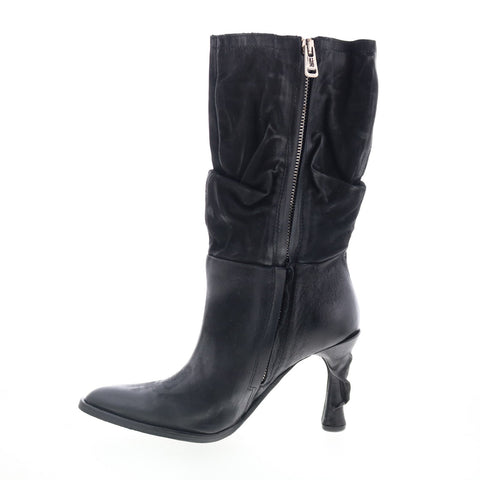 A.S. 98 Faron Womens Black Leather Zipper Casual Dress Boots