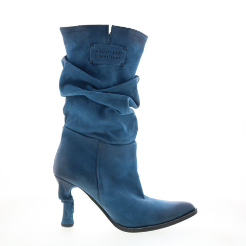 A.S. 98 Faron Womens Blue Leather Zipper Casual Dress Boots