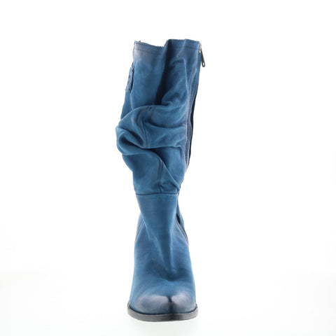 A.S. 98 Faron Womens Blue Leather Zipper Casual Dress Boots