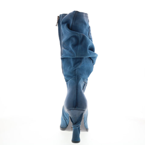 A.S. 98 Faron Womens Blue Leather Zipper Casual Dress Boots