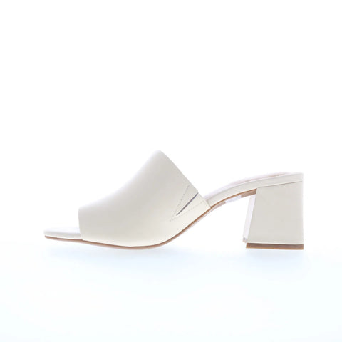 Rockport Farrah Slide CI9629 Womens White Leather Heeled Sandals Shoes